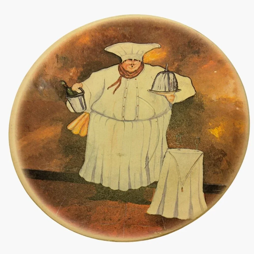 Sakura Fat Chef  Round Coasters Wine Culinary Cork Backed
